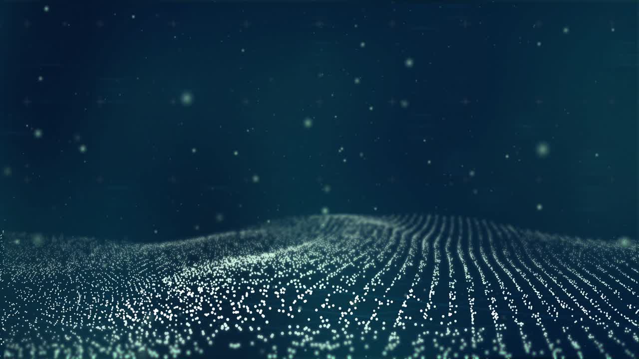 Animation of multiple floating light spots on blue background