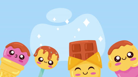 helado de kawaii y golosinas