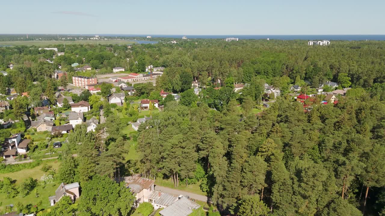 Idyllic residential community nestled among pine forest near Baltic Sea coast