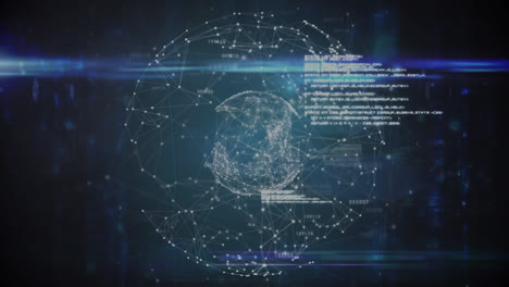 animation of statistics and financial data processing over globe
