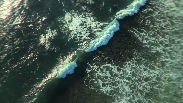 Aerial View of Ocean Waves
