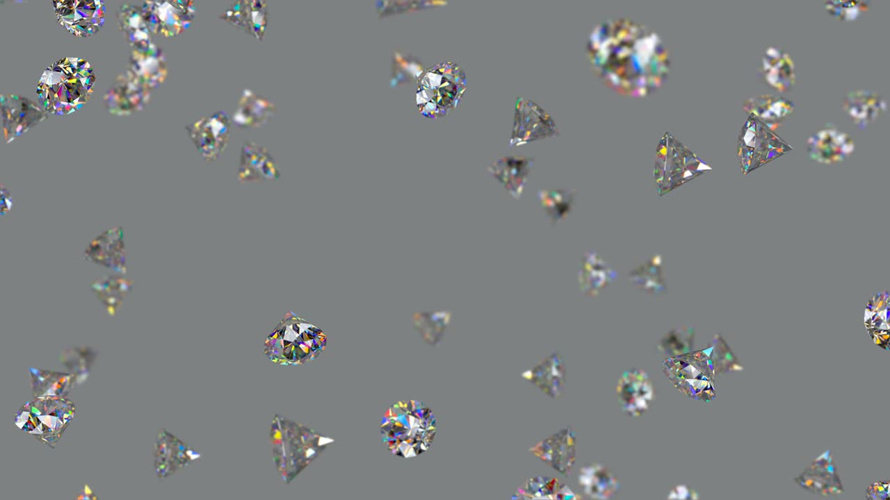 둥근 화려한 절단 다이아몬드의 비 3d 렌더링 원활한 루프 애니메이션