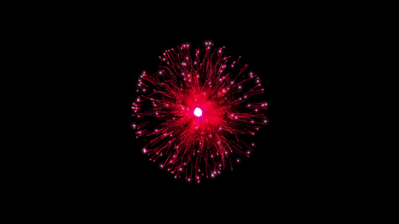 추상 기술: 애니메이션 선과 점, 입자로 만든 빨간 구 배경. 혼합 모드