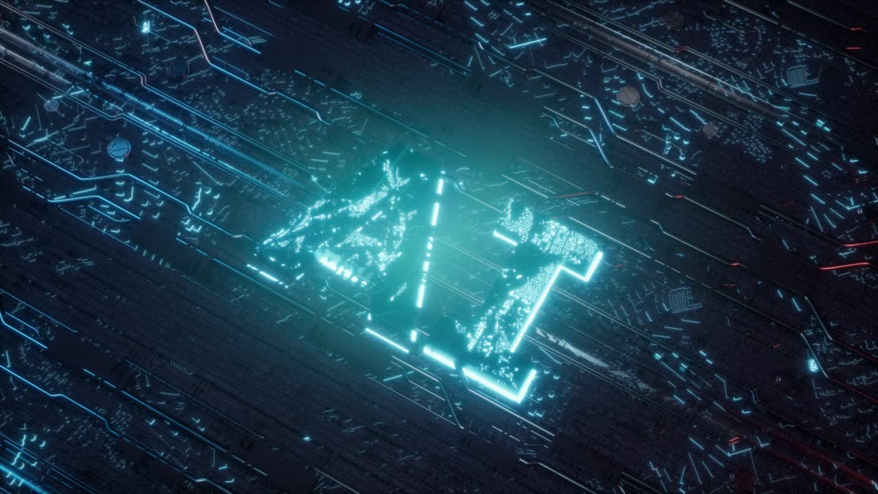 Ai Concept With Glowing Digital Circuitry Background