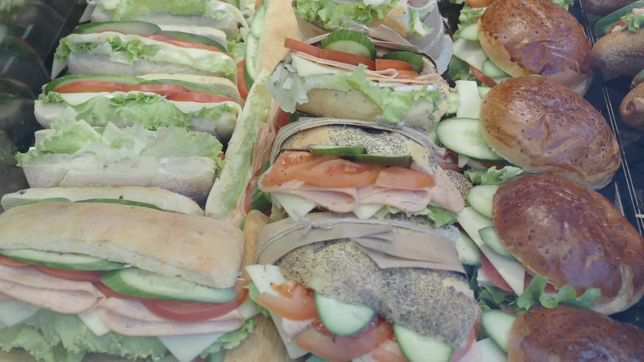 Assorted Sandwiches on Display