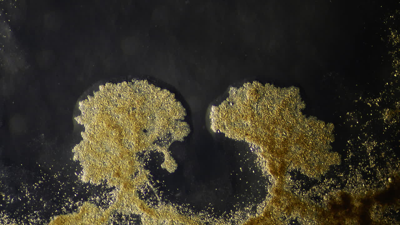 Abstract granular golden texture on a dark background
