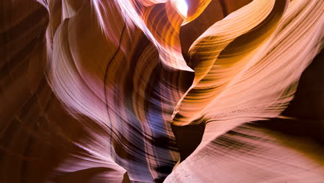 striking light and wavy sandstone in antelope canyon