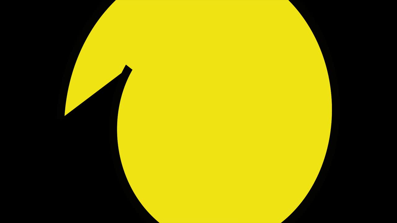 노란색과 검은색을 사용하여 선의 나선형 애니메이션