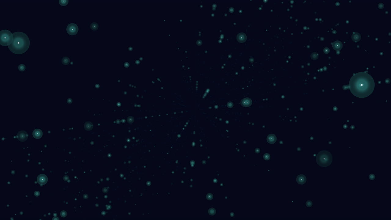 Image captures multiple luminous green dots arranged in a circular motion against a black backdrop, creating a mesmerizing visual display