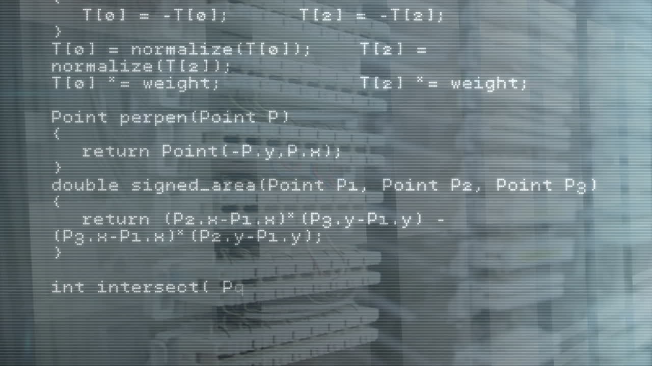 컴퓨터 서버를 통해 데이터 처리의 애니메이션