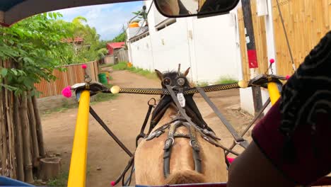 Riding-horse-carriage-at-Gili-Trawangan,-Bali,-Lombok-Indonesia