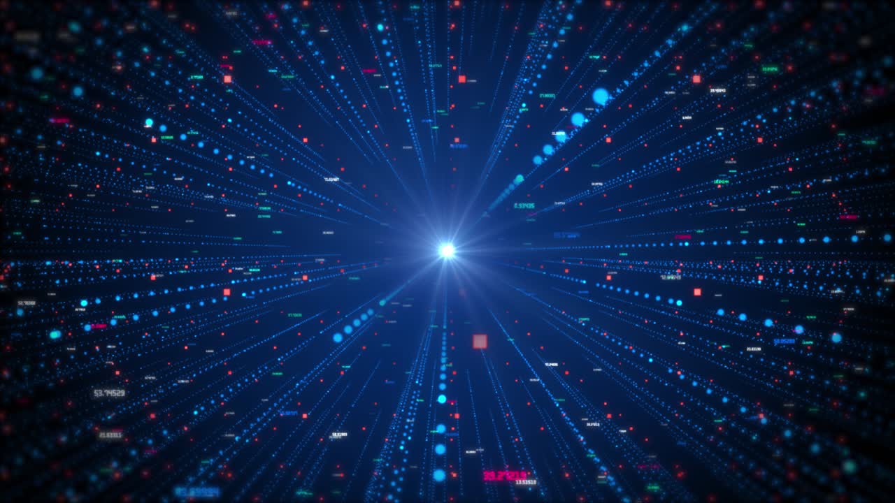 Digital data binary code network fly binary code background 4k loop animation digital technologic