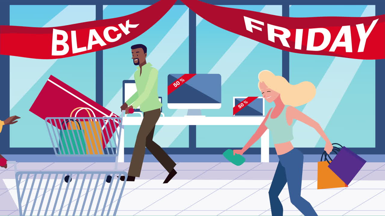 블랙 프라이데이 쇼핑 장면