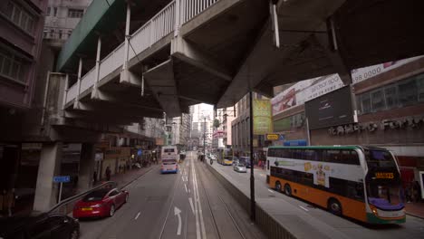 travelling through downtown hong kong