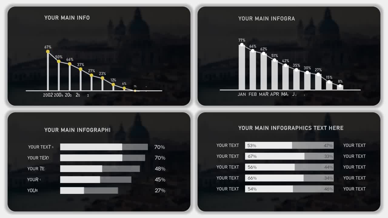 Infographics with Venice Cityscape