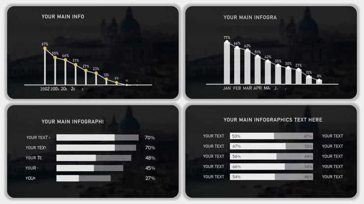 Infografiche con panorama di Venezia