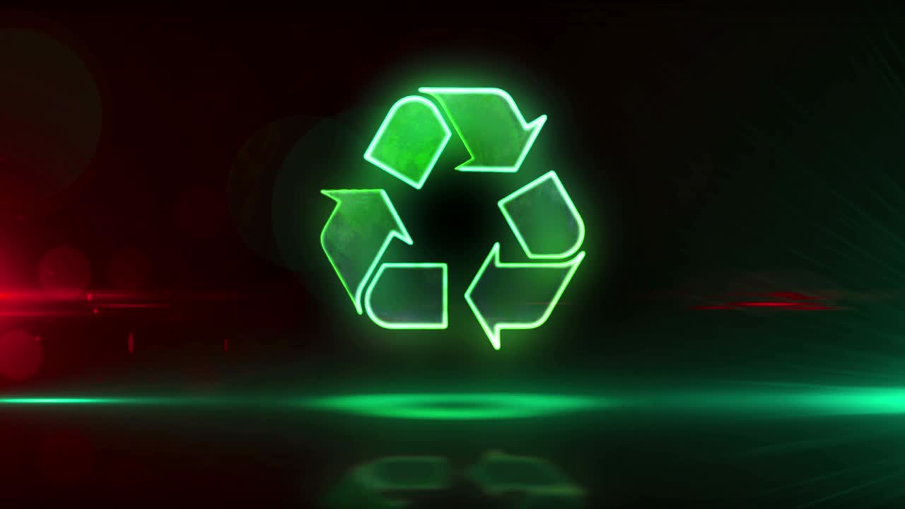 símbolo de reciclaje animación abstracta con bucle
