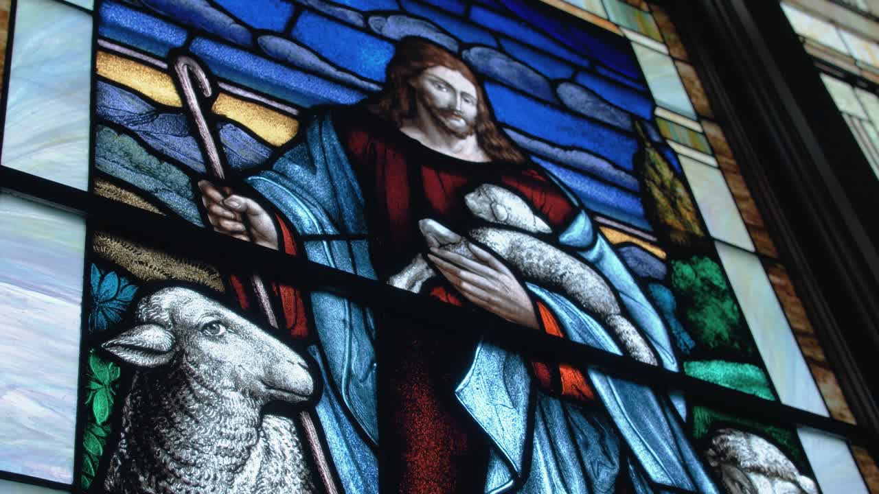 A Christian man, priest, preacher, pastor in spiritual reflection and worship while praying inside old church building, creating a cinematic and contemplative mood