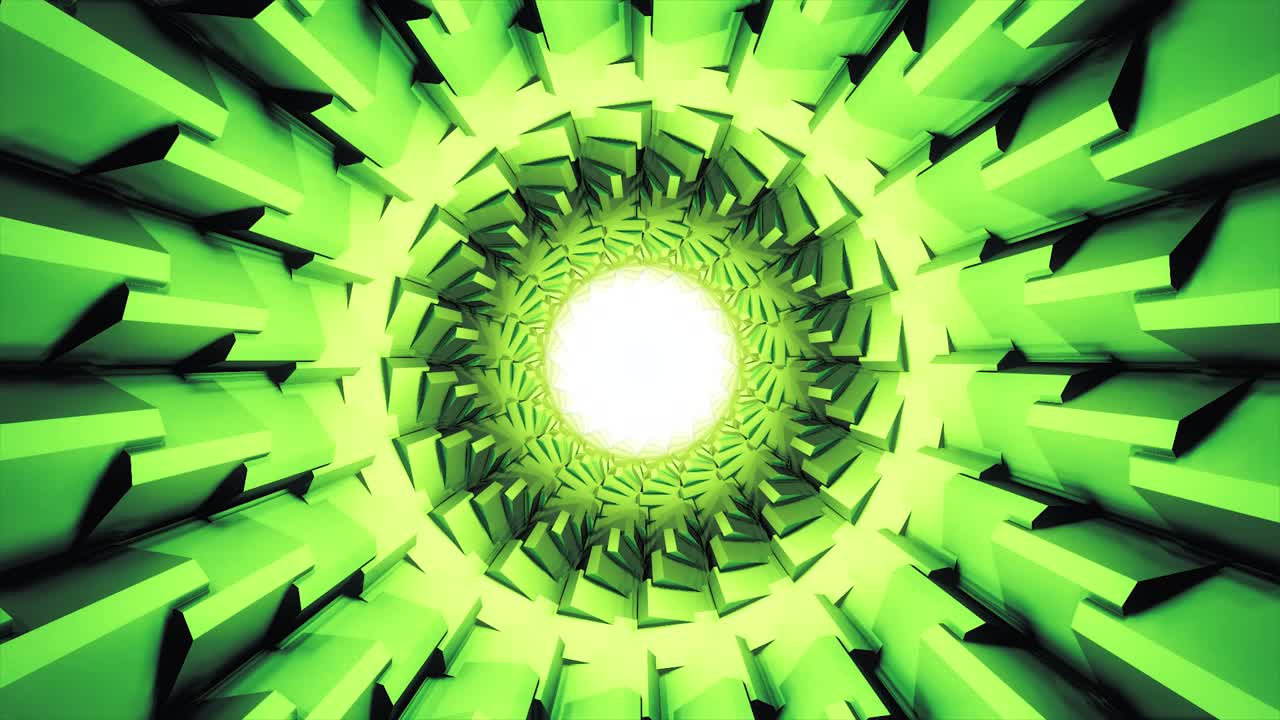 túnel geométrico verde abstracto