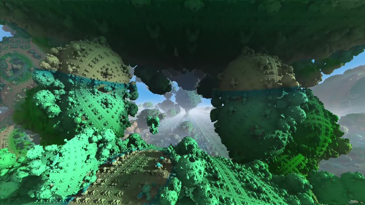 Enchanting fractal rainforest with astral glowing plants and vivid colors