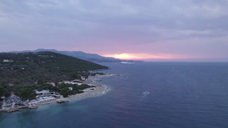 coastal aerial view of ksamil, riviera of southern albania