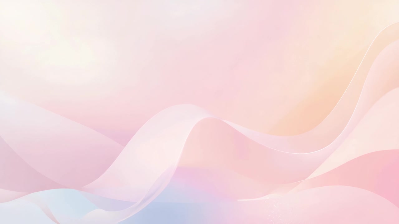 Playback starting, flowing pastel ribbons shifting across digital screen, showing soft tones