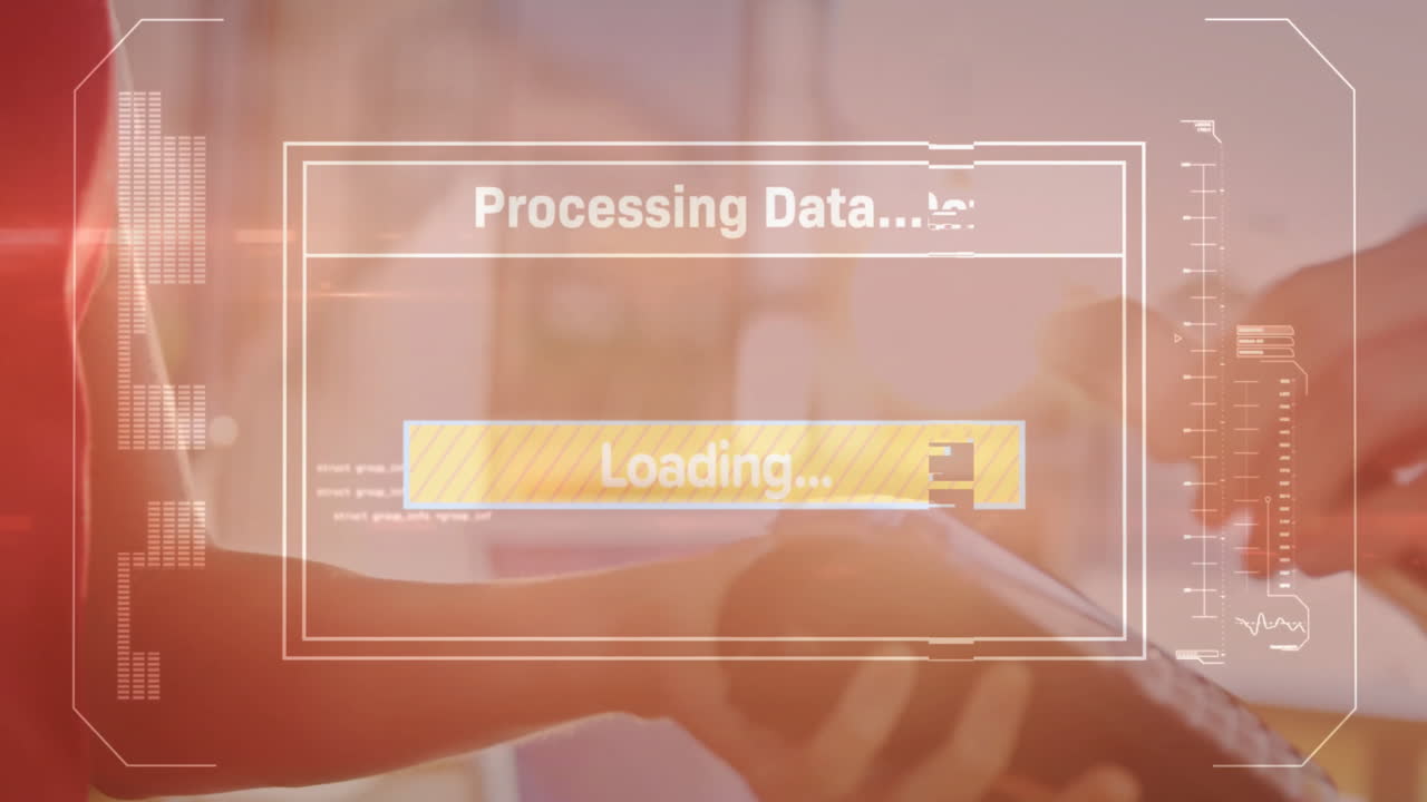 터미널에서 스마트폰으로 비접촉 결제를 통해 데이터 처리의 애니메이션