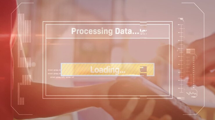 Animation of data processing over contactless payment with smartphone on terminal