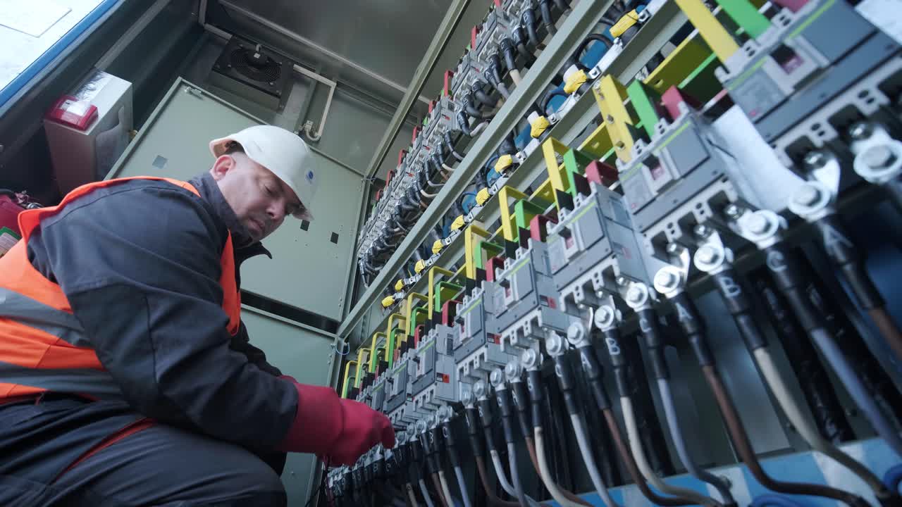 comprobación de los niveles de tensión de funcionamiento del compartimento de los aparatos de conmutación de los paneles solares