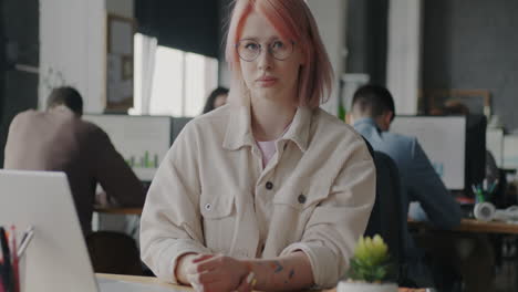 woman in office at her desk