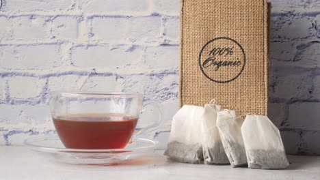 organic tea bags and cup