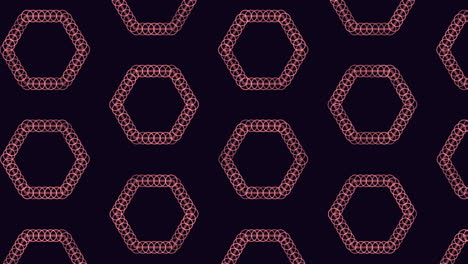 Repeat-neon-futuristic-hexagons-pattern-with-rainbow-rings-on-black-gradient