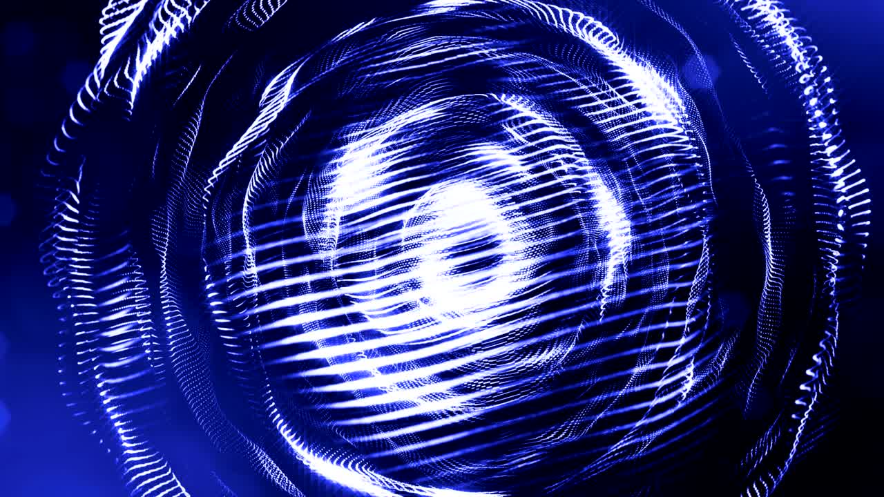 4k 3d 렌더링은 광장 깊이와 보케를 가진 추상적인 원활한 역동적인 배경으로 빛나는 입자를 표현합니다. 공상 과학 또는 미세 우주, 공간 또는 디지털 추상 공간. 3d 루프 애니메이션.