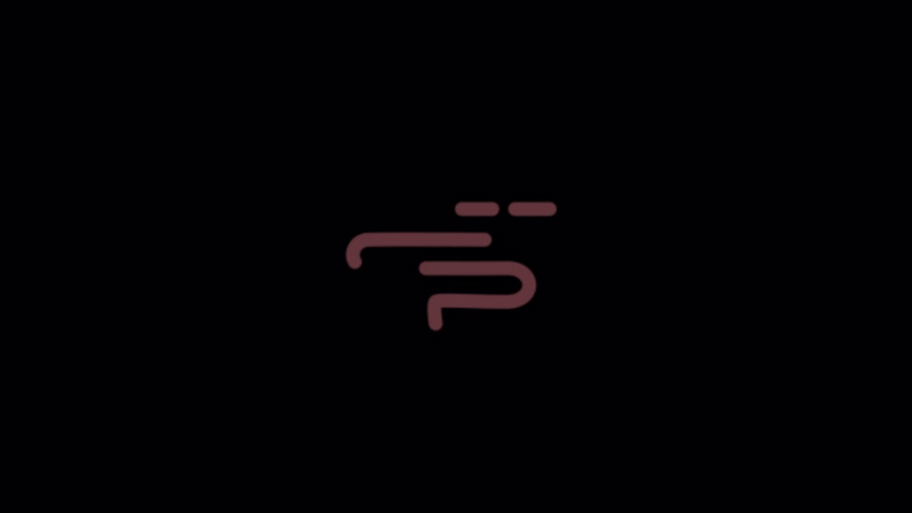Animated Wind Icon on Black Background