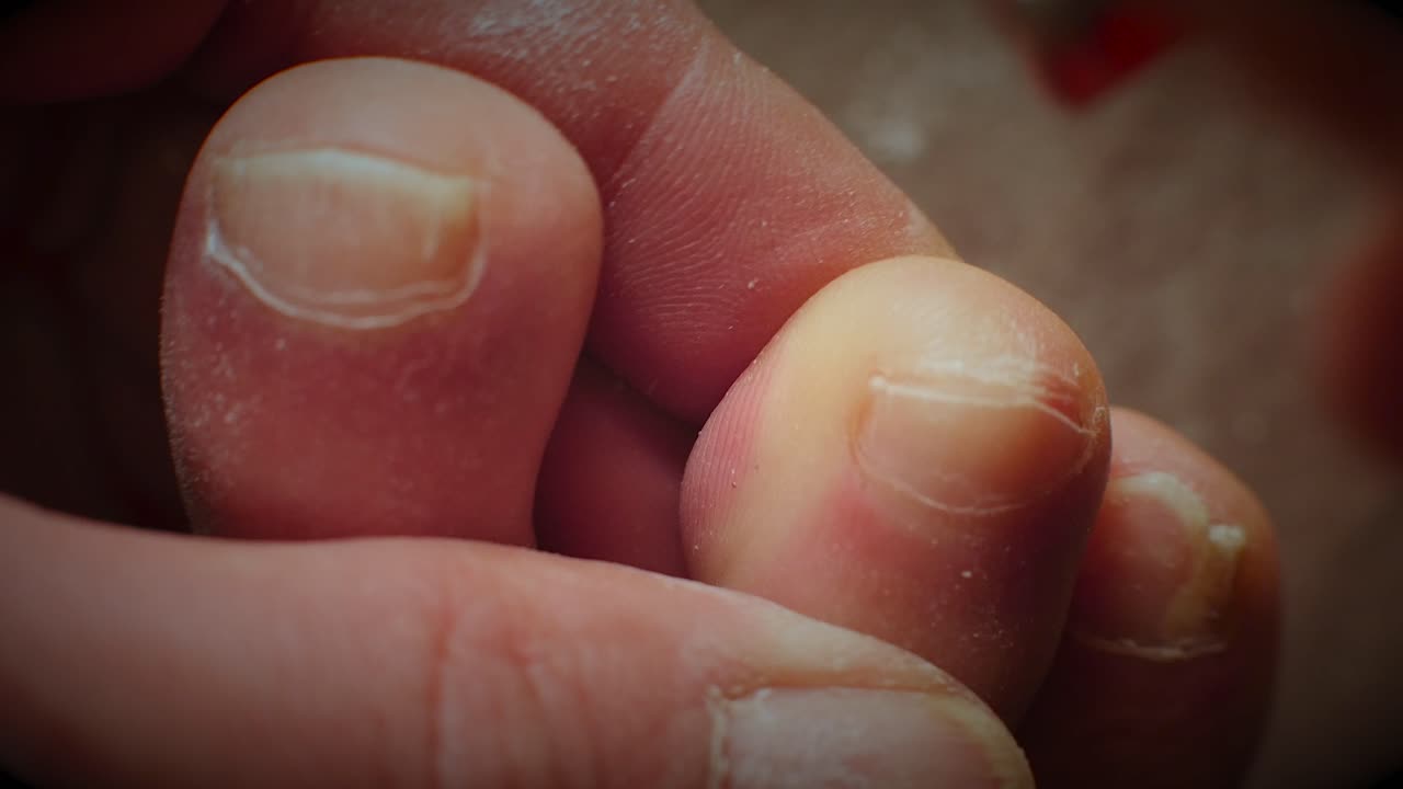 Close-up nail clipping