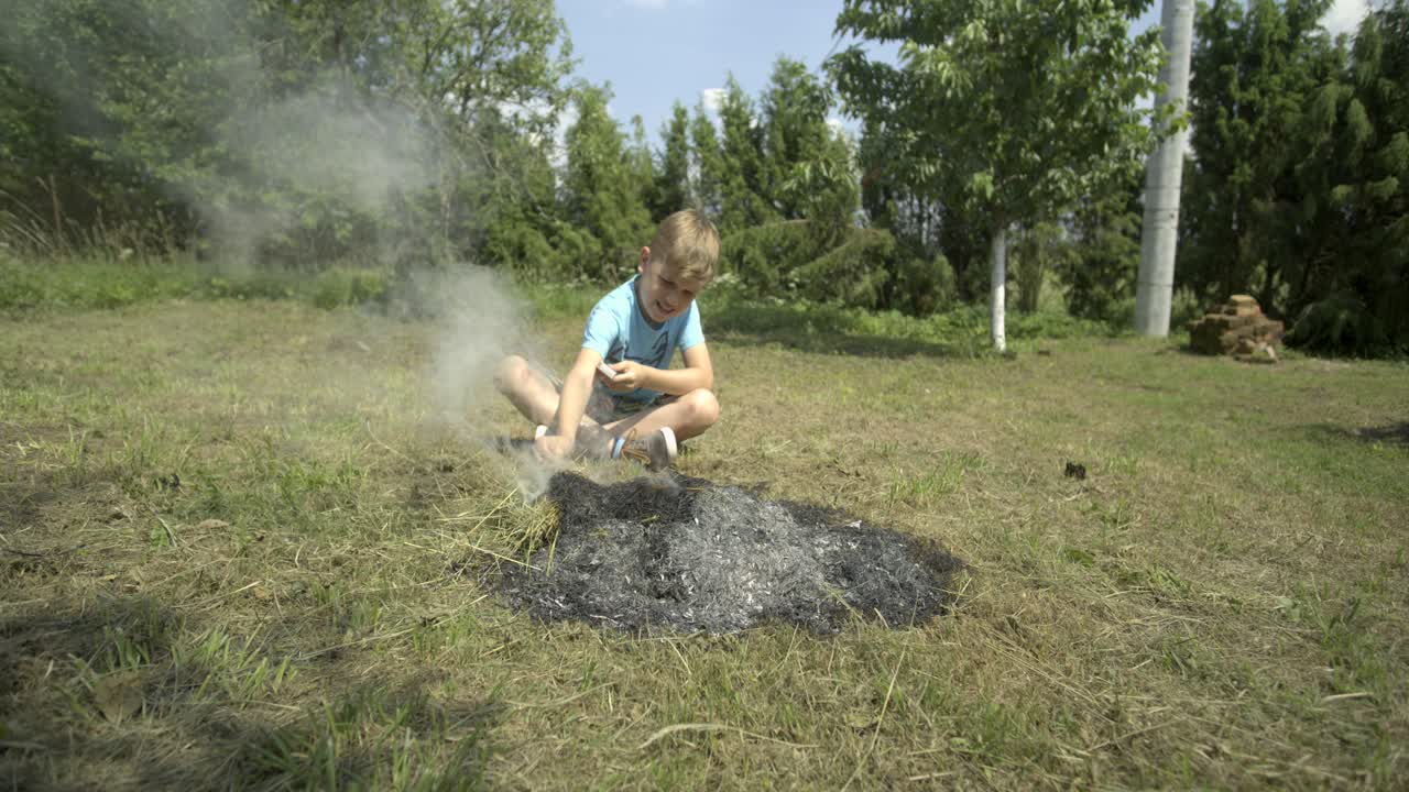 어린이 조명 모닥불 슬로우 모션