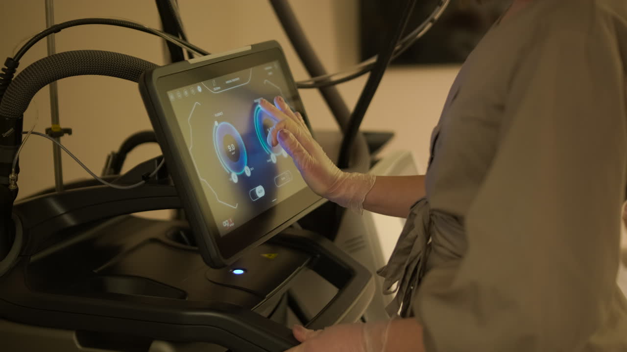 Regolazione professionale delle impostazioni su un touchscreen di un dispositivo medico