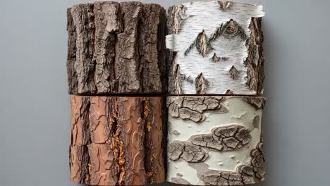 an array of tree bark textures showcasing the natural patterns and colors found in different species, perfect for nature enthusiasts and designers alike