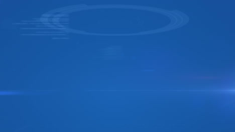 animación de 4 por ciento aumentando sobre moléculas y datos en el espacio azul
