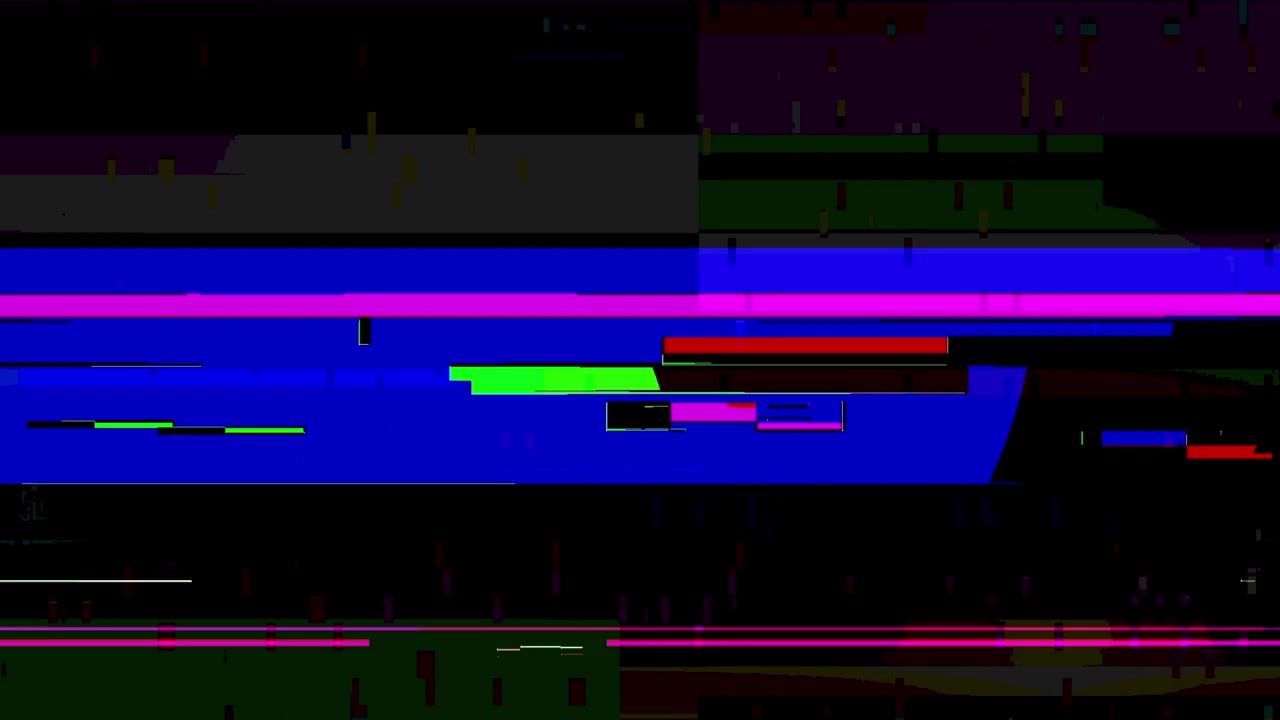 Flickering Digital Glitch Effect with Colorful Bars and Static