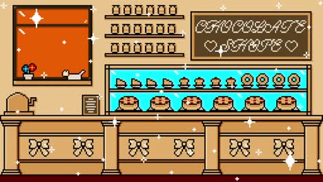 Pixel White chocolate Shop Looping animated background. 1080p (2).mp4
