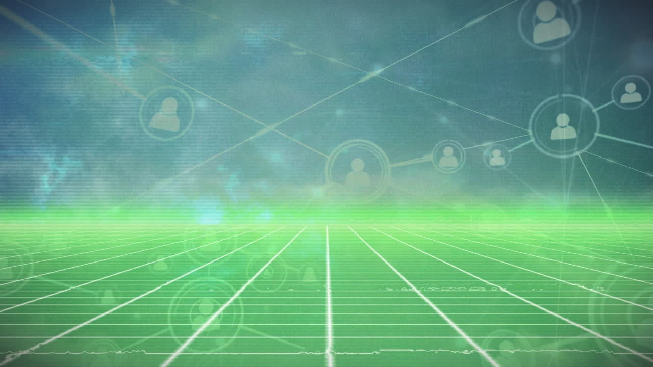 클라우드 상의 연결 네트워크의 애니메이션