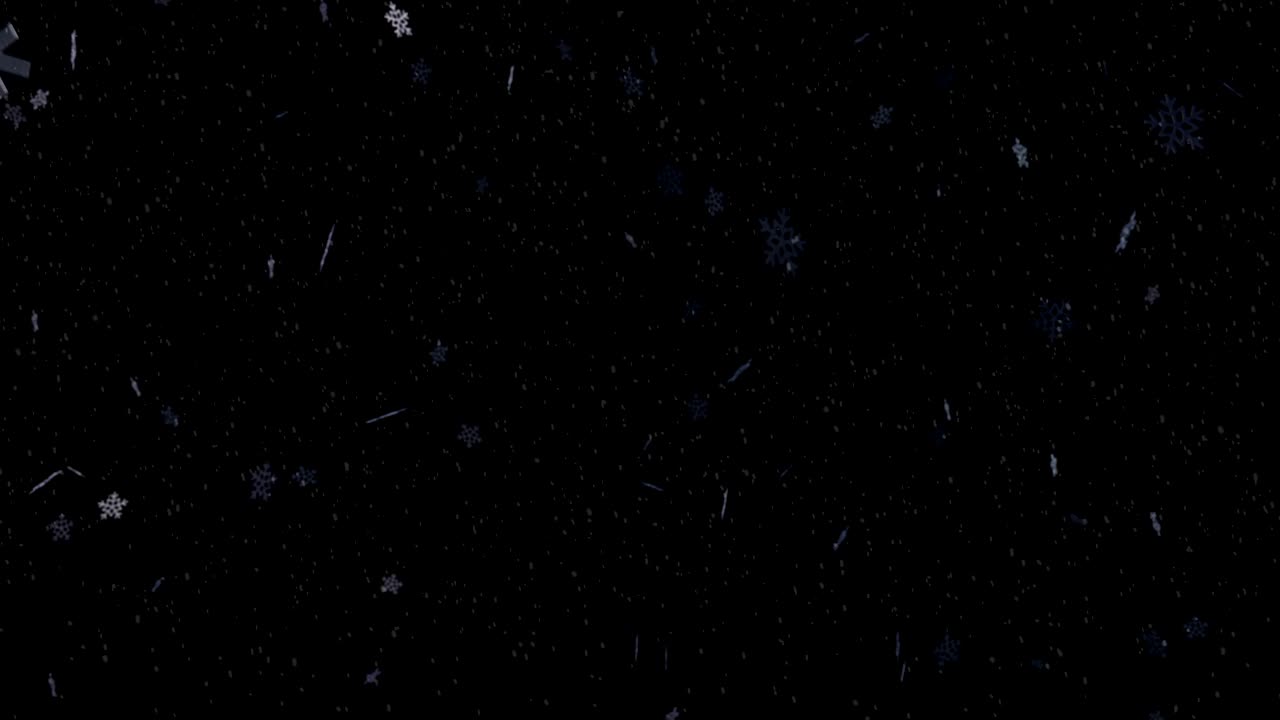 Vinterbakgrunn med fallende snø med forsiktig fallende skinnende snøflak 4K sømløs sløyfe.
