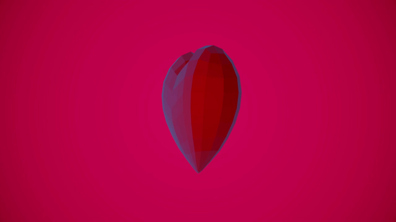 счастливый день святого валентина фон с красным многоугольным сердцем для события дня святого валенмина. цикл анимации 4k