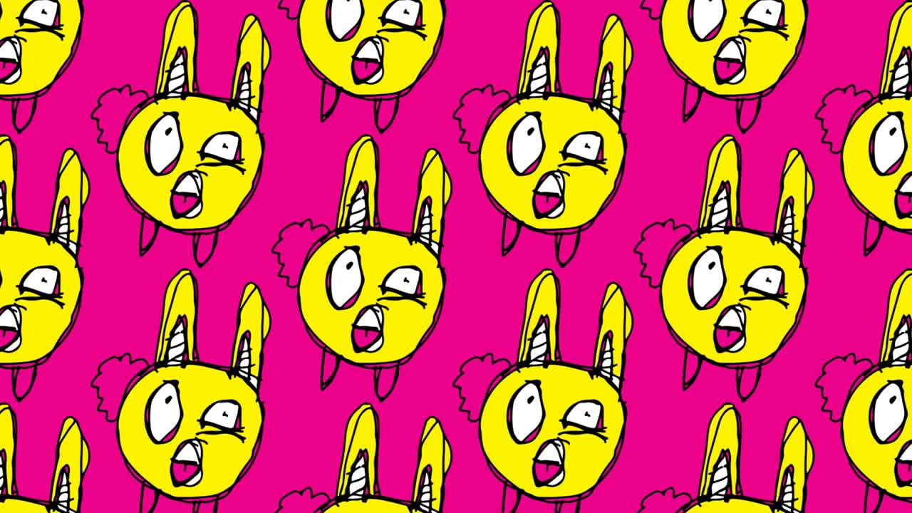 bambini che disegnano uno sfondo senza cuciture con il tema del coniglio