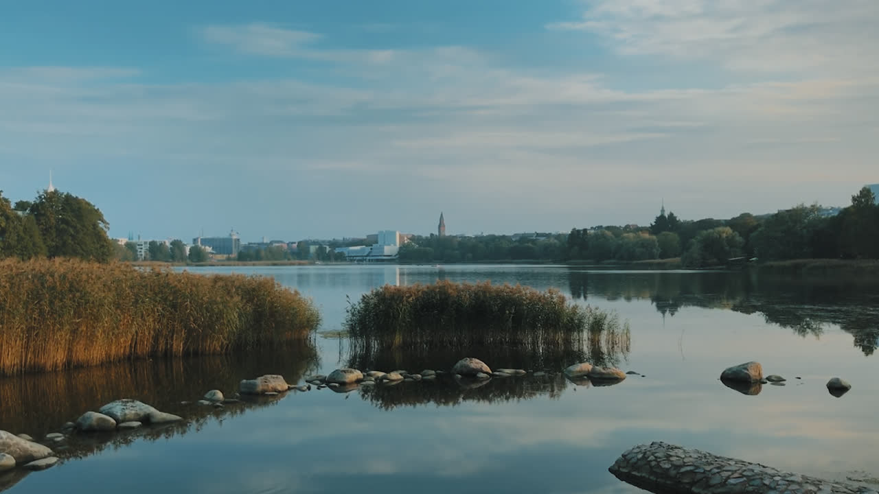 Dolly shot on a lake