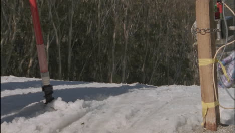 a skier takes off from the starting line 1