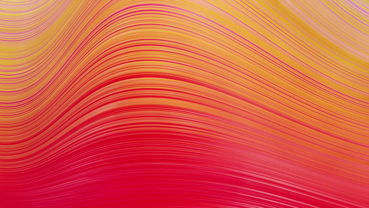 표면에 파동의 아름다운 추상적인 배경, 빨간색과 노란색 색의 그라디언트, 액체에 파동이나 파동이 있는 줄무 직물 표면으로 스프루드 된 선.