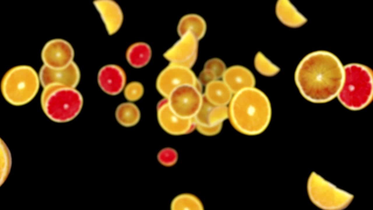 떨어지는 오렌지 배경, 루프, 알파 채널