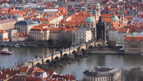 charles bridge and old town bridge tower and the dome of the church of st